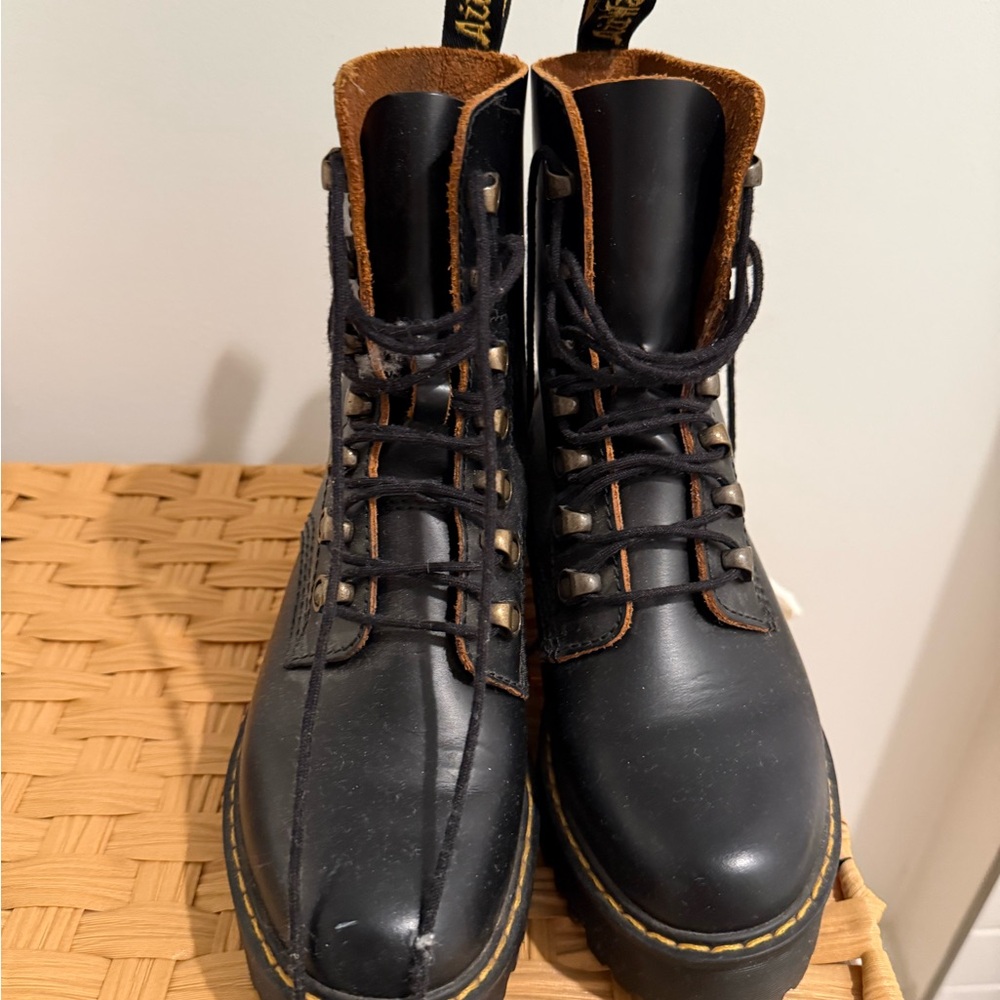 Dr. Martens Black and Brown Leather Boots